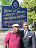 Chellie Lewis and Senator Horne at Queen of Hearts trail marker